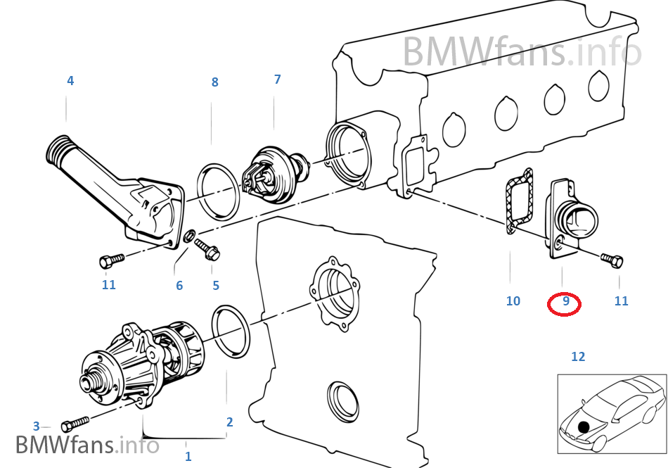 Coolant hose flange for BMW E30 Capspeed